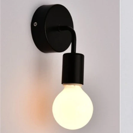 E27 110 В 220 В деревянный настенный светильник, современный скандинавский деревянный бра для дома, светильник, винтажный Ретро настенный светильник, Декор, лампа Эдисона - Цвет абажура: Black