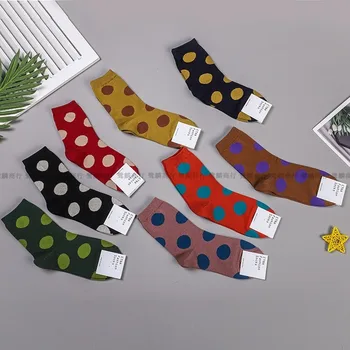 

Lovely Women Socks Dot Sock Standard Ladies Colorful Unisex High Casual Cotton Soft Sox Girls Spring Autumn Trendy Calcetines