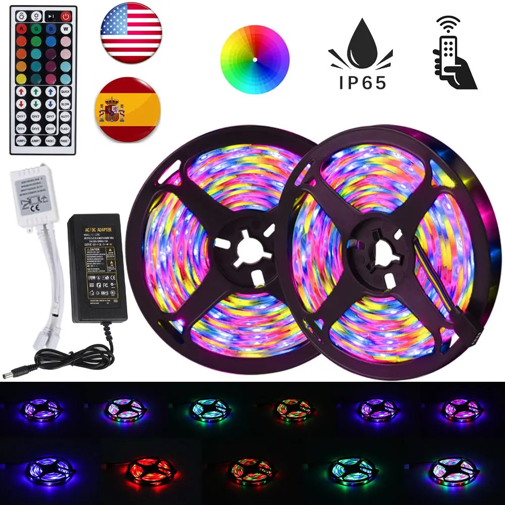 

LED Strip Lights 20M RGB 5050 SMD 2835 Flexible Ribbon Waterproof LED Light Wedding Decorative Fairy Lights With 44 Key Remote