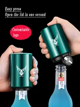 

Custom Automatic Pop-up Bottle Opener Push Down Beer Soda Cap Opener Household Party Portable Beer Corkscrew Kitchen Accessories