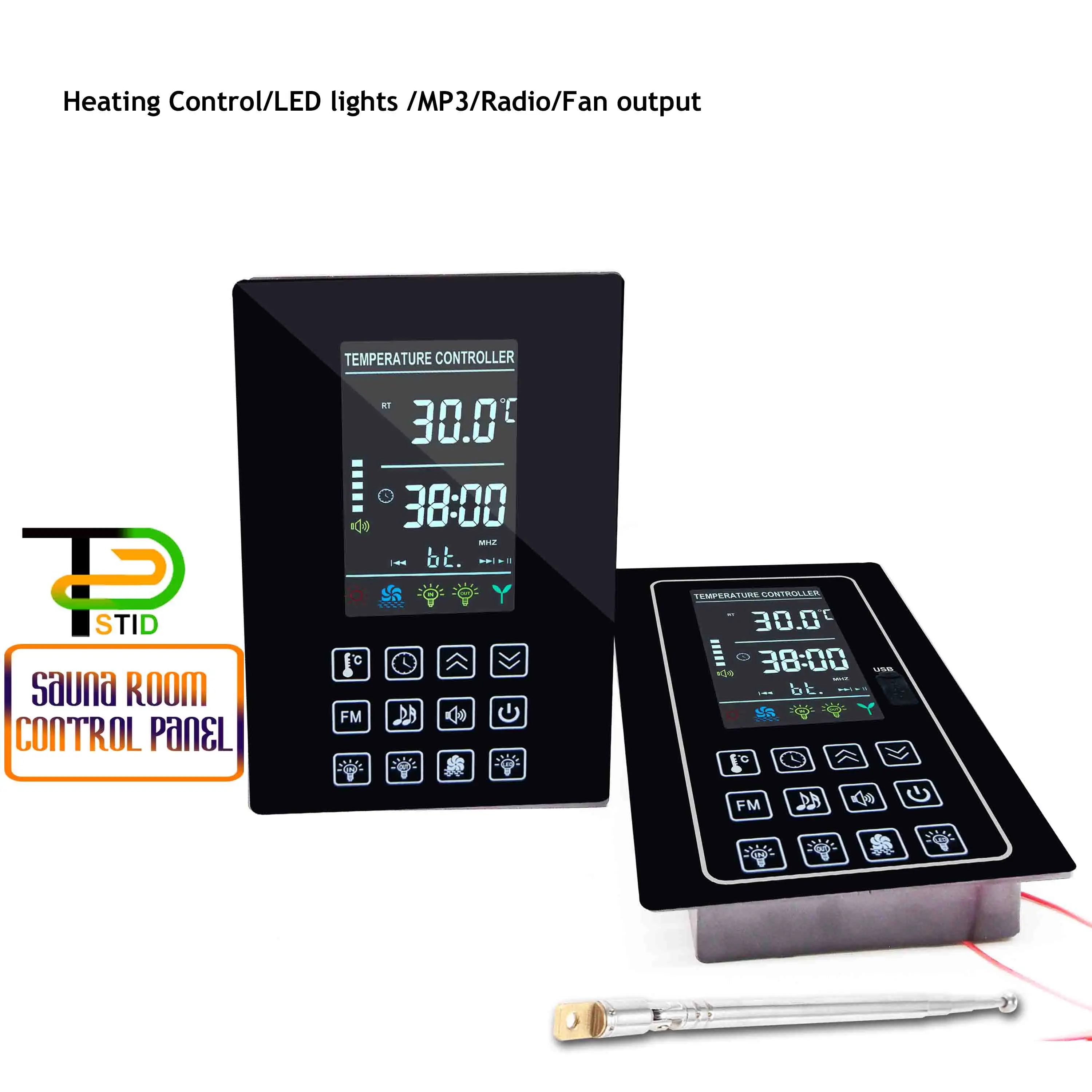 US $110.84 Double Panel Color Screen Sauna Heater Controller For Thermostat 45kw 30A Relay Output Multifunctional UV Lamp Optional