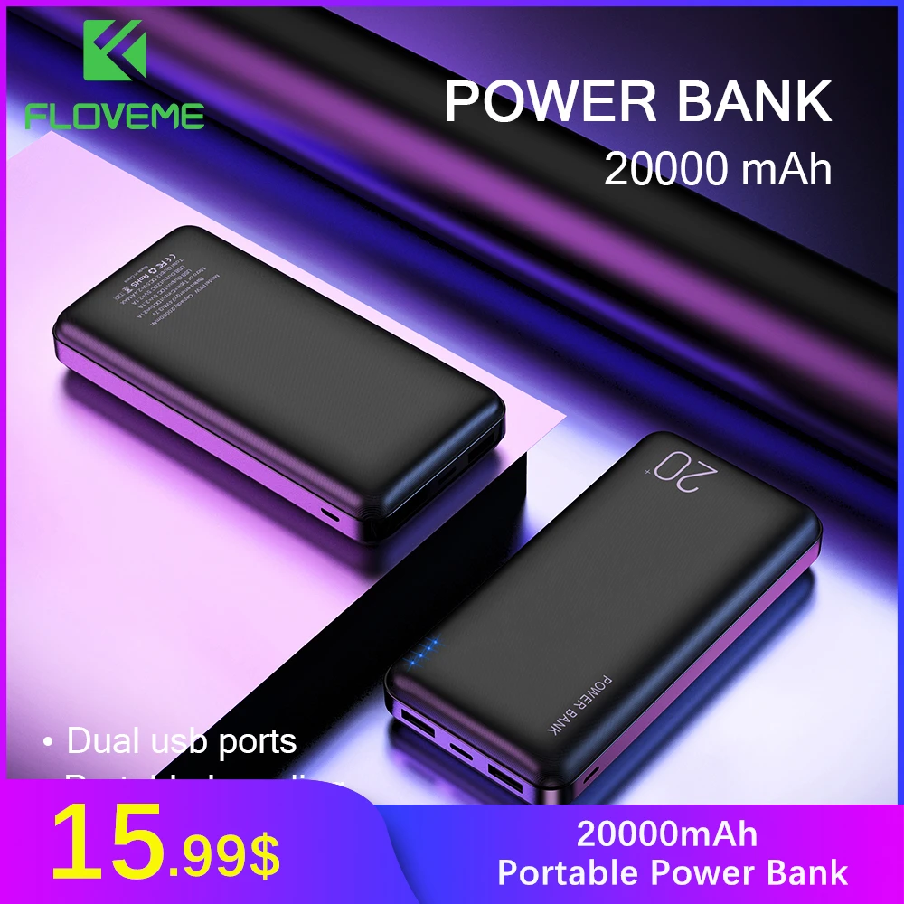 FLOVEME power Bank, 20000 мА/ч, портативная зарядка, повербанк для iPhone 11 Pro, Xiaomi, мобильный телефон, Внешнее зарядное устройство, power bank