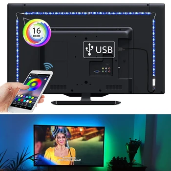 

5V LED Strip USB SMD5050 RGB LED Light Flexible Neon 0.5M 2M Bluetooht Strip Led TV Background Lighting + 44key 17key Controller