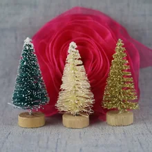 2 шт 3 цвета Снежный Мороз маленькая сосна DIY ремесло настольное украшение Рождественские Украшения Волокна Мини Рождественская елка