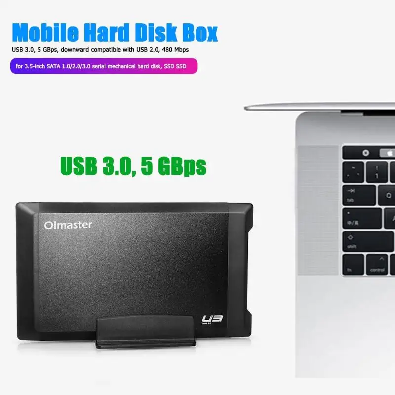 OImaster EB-330U3 3,5 дюймов HDD коробка USB3.0 для SATA высокая скорость внешней памяти SDD жесткий диск чехол для компьютера ноутбука ПК