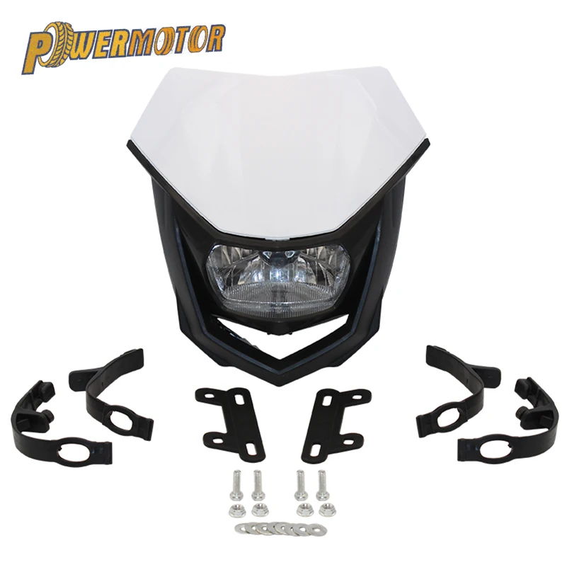 

Universal Motorcycle Head Lamp H4 35W Headlight Lighting Enduro Dual Sport Dirt Bike Fairing For Yamaha Honda Yamaha Suzuki