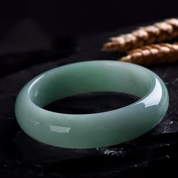 

Zheru Jewelry Natural Burmese Jadeite Light Green 54-62mm Bracelet Elegant Princess Jewelry Gift for Mom and Girlfriend