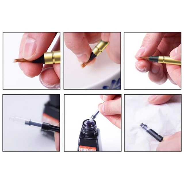 Refillable Chinese Brush Metal Pen