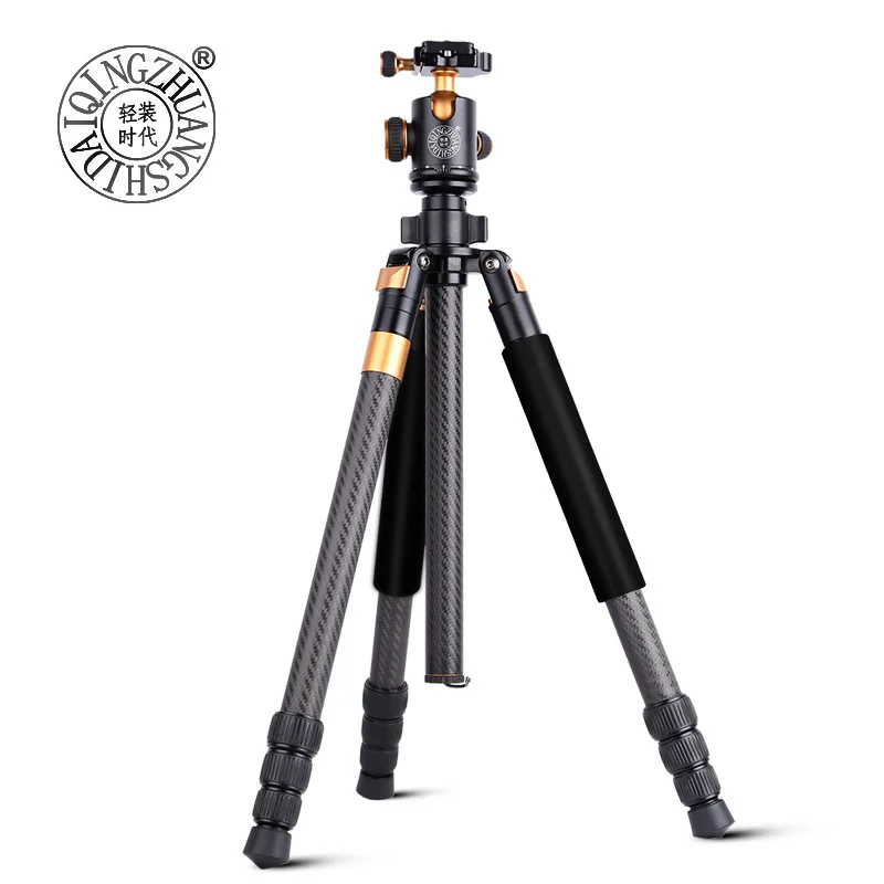 

QINGZHUANGSHIDAI Q968C Profession Single-lens Reflex Camera Tripod Portable Stable Lin Pattern Carbon Profession Bracket Set