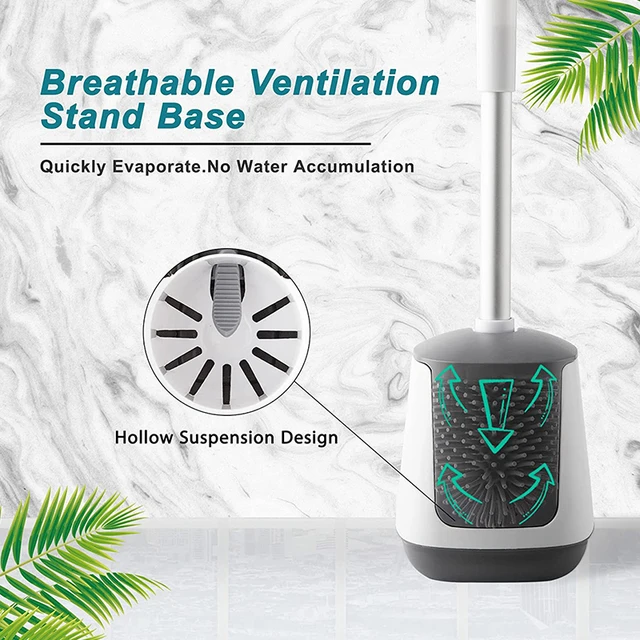 Eyliden Wc -Kefe És Tartó Szilikon Sörték Tpr -Kefék Csipeszes Fedél Padló Fürdőszoba Tisztítószerkék Készlet - Image 6