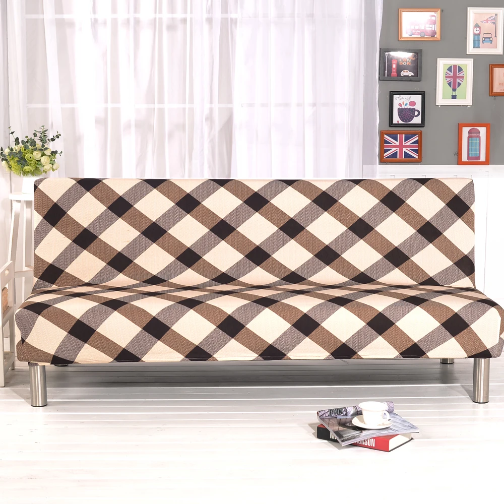 Stretch Sofa Bed Cover No Armrest Folding Sofa Cover Couch Cover Slipcovers for Living Room cubre sofa canape salon 160-190cm - Цвет: 19