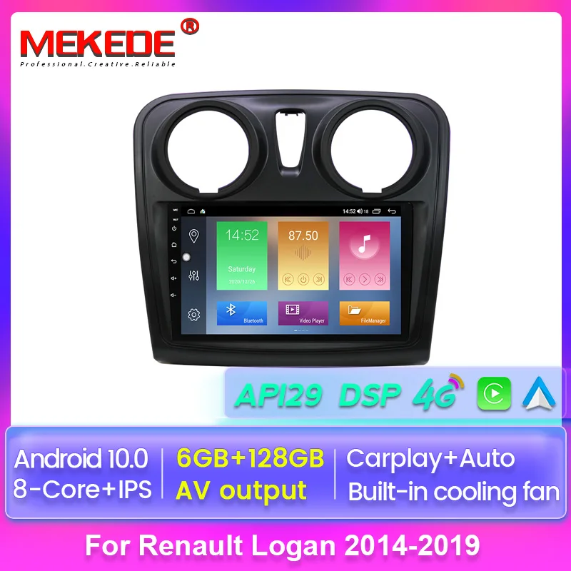 2.5D IPS DSP Android 6 + 128G RDS для Renault Logan 2 Sandero 2014 2019 символ автомобильное радио