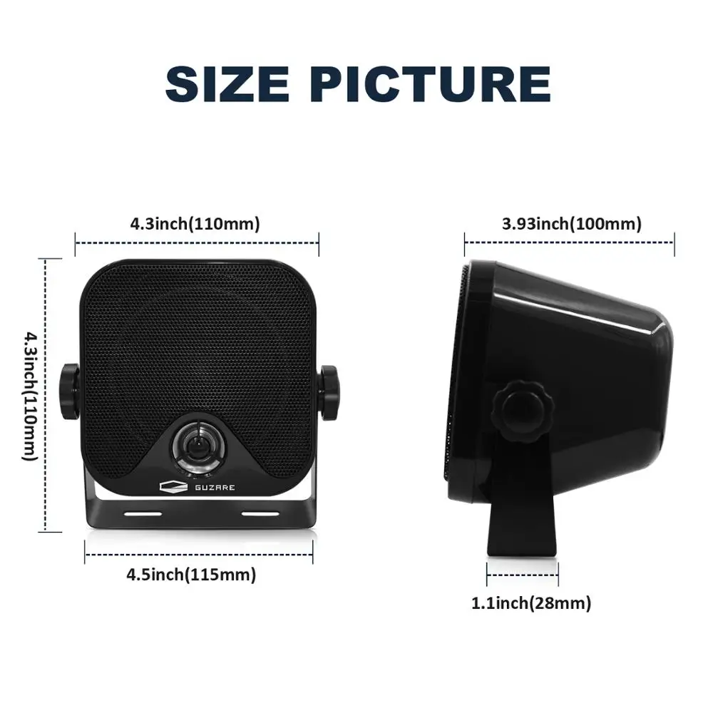 2 Pairs 4" Waterproof Marine Speakers Outdoor Music Speaker Heavy Duty Surface Mount For ATV UTV Truck Golf Cart Boat Motorcycle
