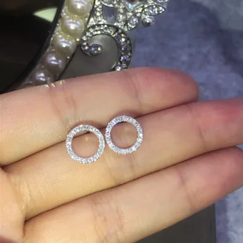 Dazzling Circle Stud Earrings