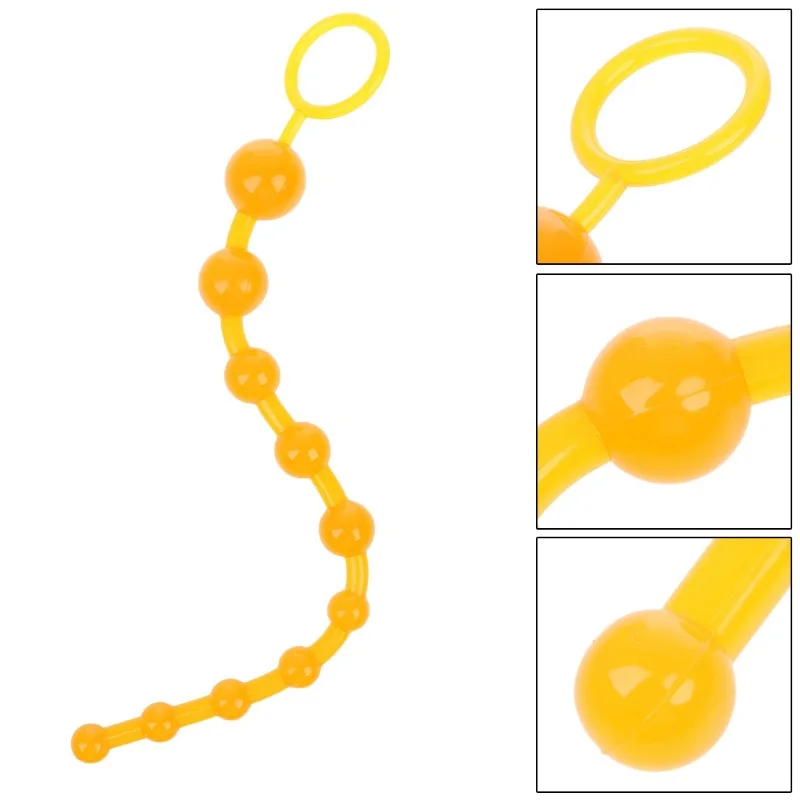 10 beads Soft Rubber Anal Plug Beads Long Orgasm Vagina Clit Pull Ring Ball Butt Toys
