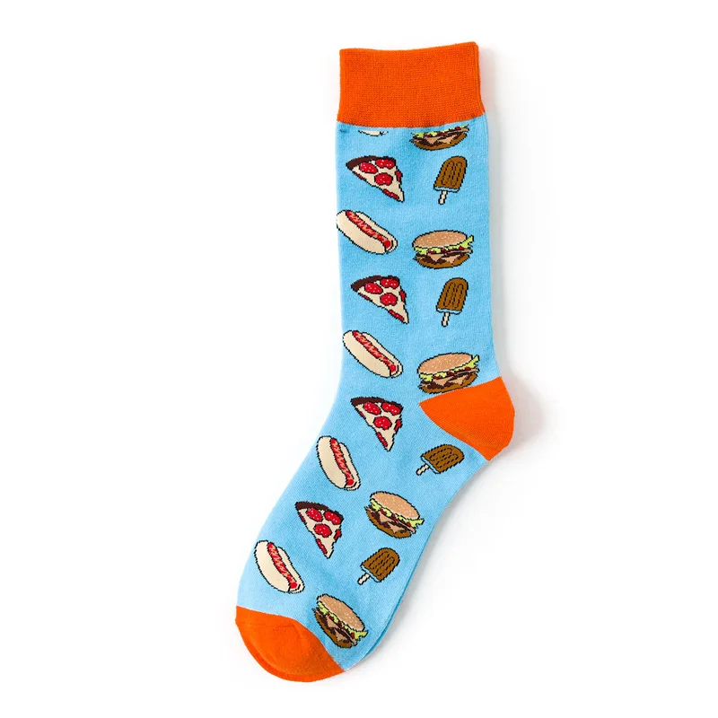 Модные женские милые носки с веселыми фруктами новые женские носки с забавным авокадо и пиццей мужские длинные забавные хлопковые носки красивые уличные цветные носки - Цвет: pizza