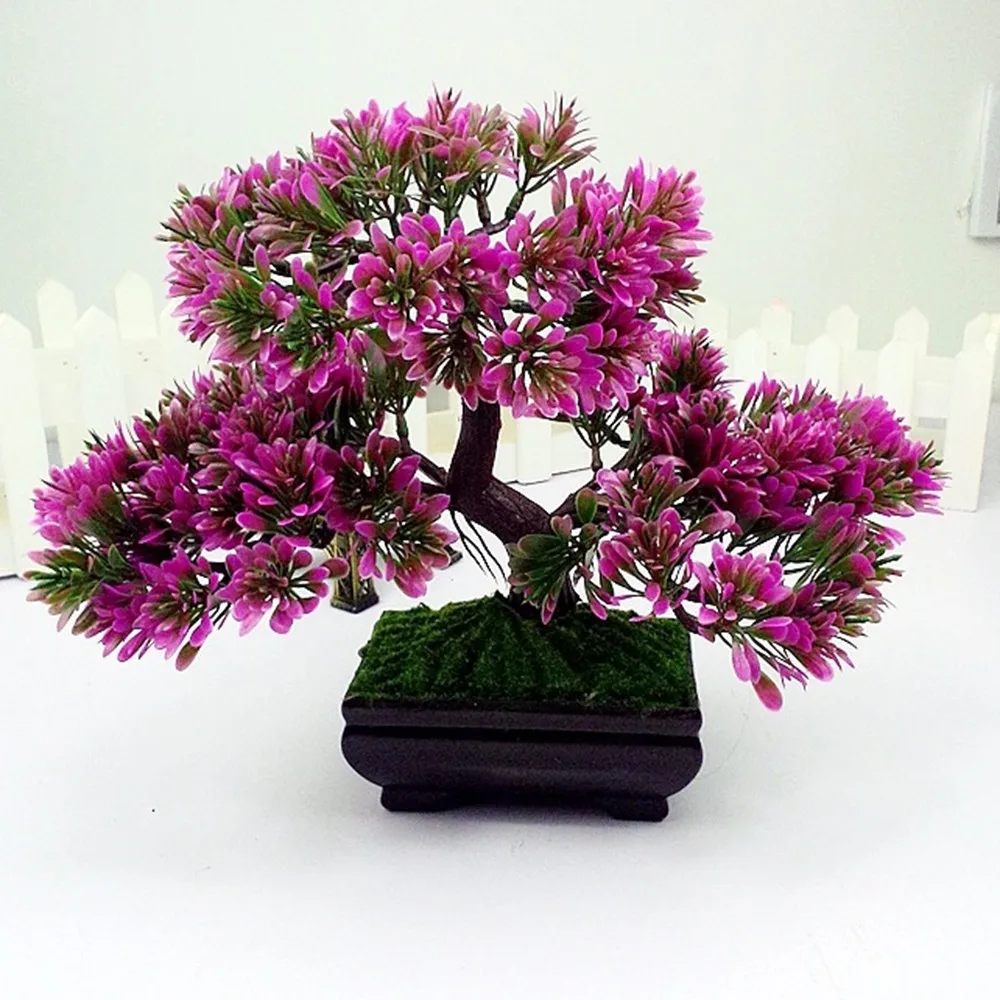 

Artificial Bonsai Tree Simulation Plants for Aquarium Green Plastic Plant Pine Home Garden Decoration