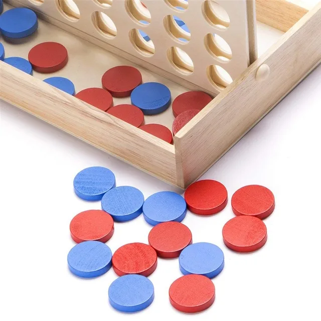 Line Up 4 Classic Family Board Four In A Row Wooden Bingo Game Toy Fun Educational Toy For Kids Children Gifts Kids Toys 6