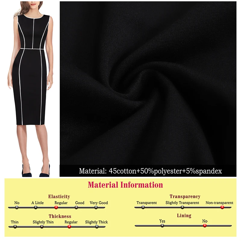 Vfemage Womens Autumn Elegant Colorblock Patchwork Contrast Slim Fit Casual Work Business Office Party Bodycon Pencil Dress 367
