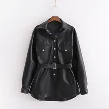 Женская куртка из искусственной кожи на весну и осень, куртка для мотоциклистов, женская черная куртка из искусственной кожи, модное женское короткое пальто