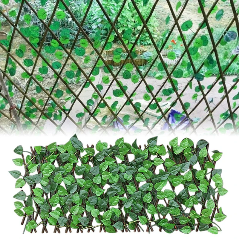 Artificial Garden Fence Retractable Decoration Privacy Faux Ivy Leaves