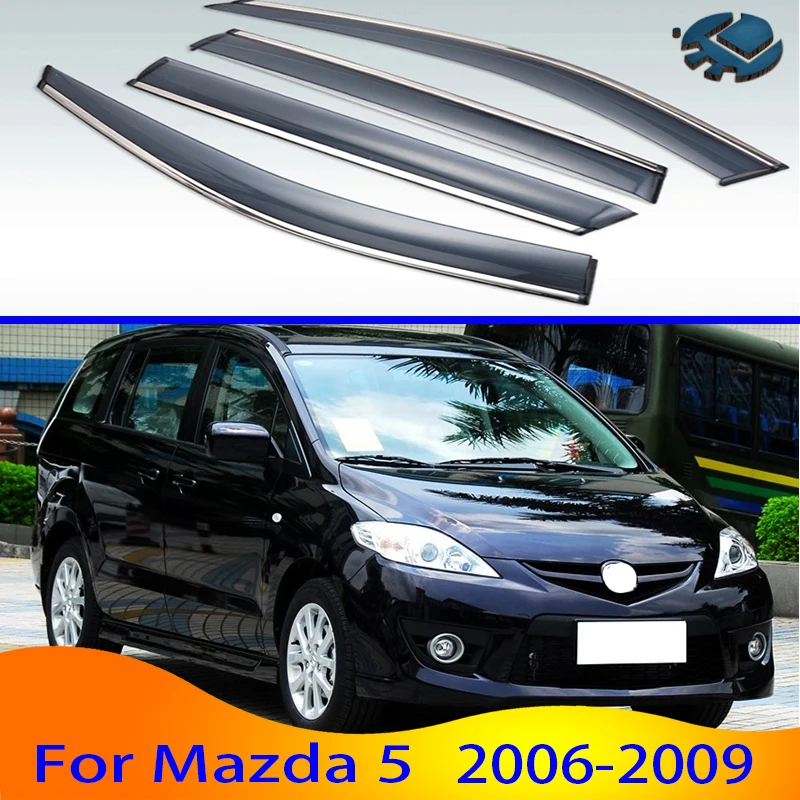 Per Mazda 5 2006-2009 Accessori Auto Esterno Di Plastica Visor Vent Shades Window Sun Guardia La Pioggia Deflettori 4Pcs