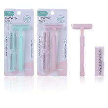 Ручная бритва женские подмышечные волосы, волосы на ногах ручная бритва мишень Бритва для отправки 2 лезвия SU261