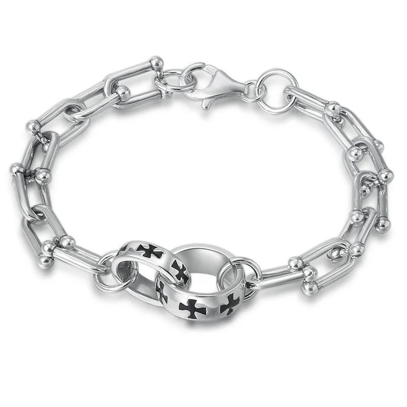 Подлинный 925 пробы серебряный крест простой браслет цепочка модный тренд ювелирные изделия для женщин подарок на день рождения