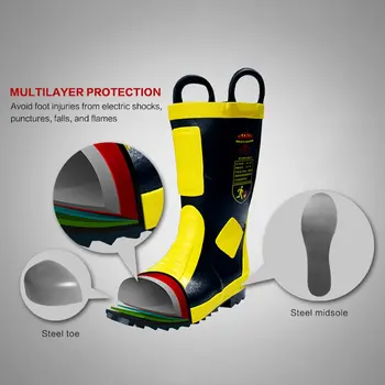 

DA-085 High Temperature Resistant Rubber Fire Fighting Safety Boots Heat Proof Shoes High Temperature Work Boots