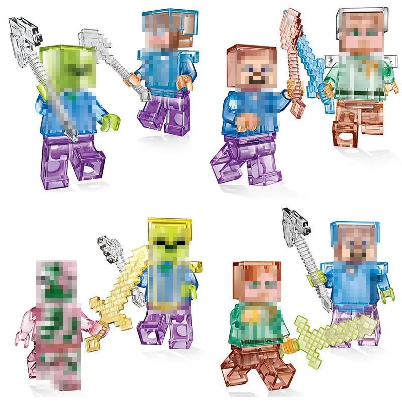 

16 pcs Mine World Crystal Minecrafted Building Block My Craft Brick Kids Toys for children brinquedos Figures