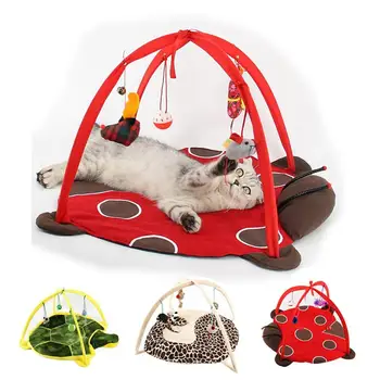 

Cat Tent with Hanging Toys - Balls Mice & More Helps Cats Get Exercise and Stay Active, Best Cat Bed Tent Kitten Mat Pet Supply