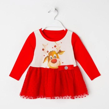

Girl's dress, color red / white, height 92 cm (52)