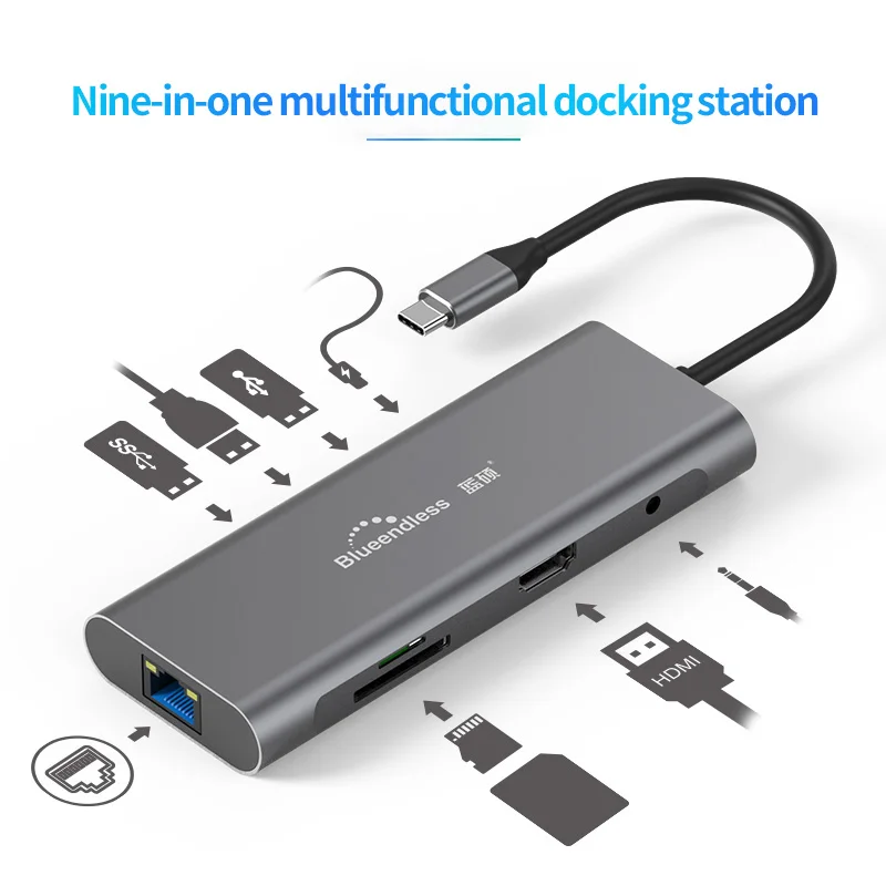 Multi USB 3 0 HDMI and RJ45 Adapter to Splitter 3 Port USB C HUB USB 3