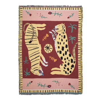 

Leisure Blanket Rug Decoration Powder Animal Leopard Leopard Rug Sofa Leisure Rug Tapestry Sofa Cushion
