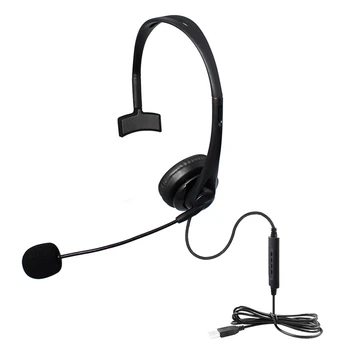 

HOT USB Call Center Headset with Noise Cancelling Mic Monaural Headphone for PC Home Office Phone Service Plug and Play