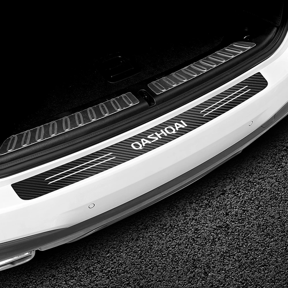 For Nissan Qashqai Accessories Carbon Fiber Car Rear Bumper Trunk Load Edge Scratch Guard Protector Stickers Styling Decor Decal For Nissan Qashqai Accessories Carbon Fiber Car Rear Bumper Trunk Load Edge Scratch Guard Protector Stickers Styling Decor Decal