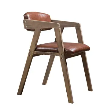 

Simple Modern Solid Wood Dining Chair, Back Chair, Antique Armchair, Nordic Fabric Cafe Chair, Desk Chair