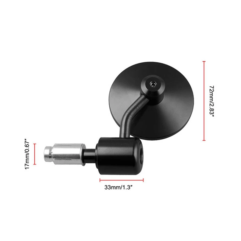 1 Pair Motorcycle Rearview Mirror Round Handlebar Bar End Rear View Mirrors Bike Motorbike Side Mirror Car Accessories