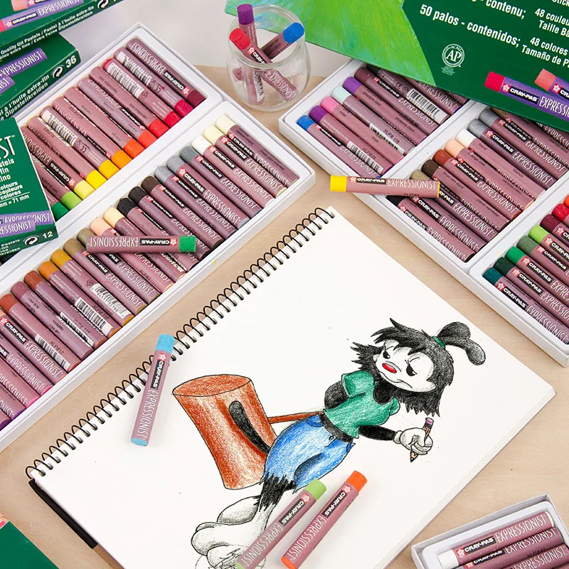 SAKURA Painting Crayons Oil Pastel Set 12/16/25/36/50 Colors Washable Drawing Colorful Crayons Stationery For Students XEP/XLP