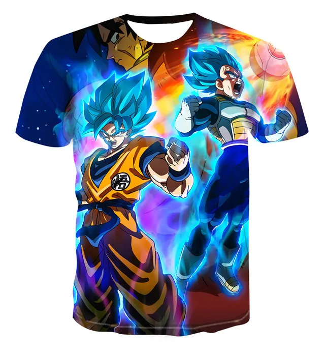 Новинка, футболки Dragon Ball Z, мужские летние футболки с 3D принтом, Супер Саян Гоку, черные Zamasu, Вегета, драконий жемчуг, Повседневная футболка, топы, футболки - Цвет: 29