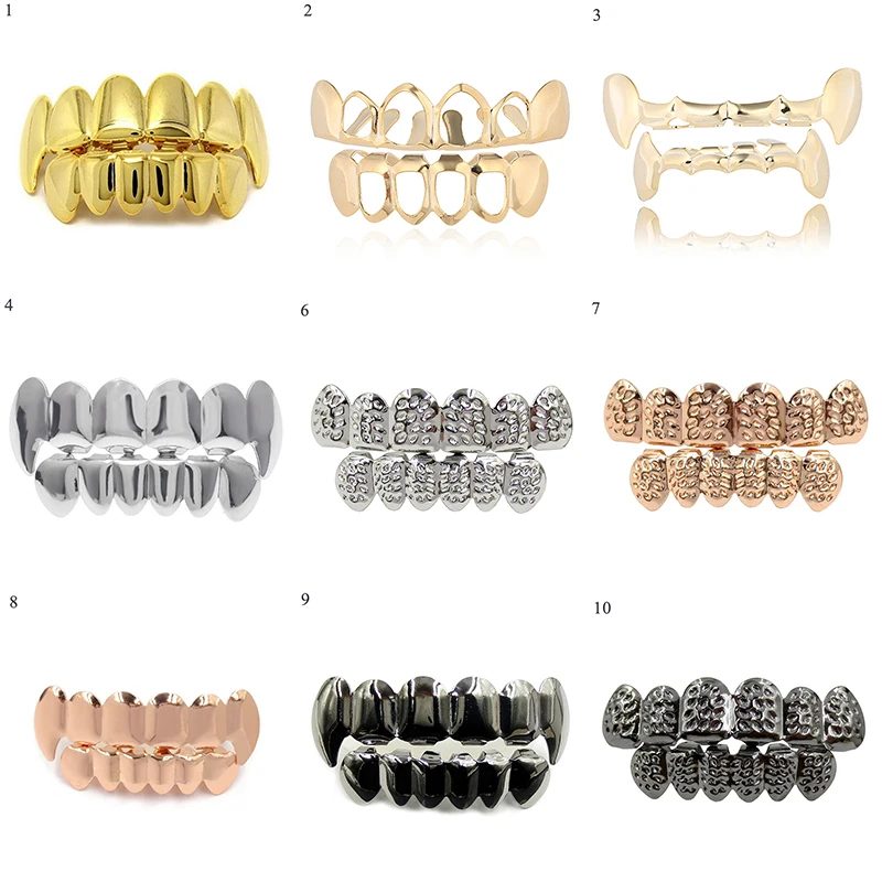 Hip Hop Teeth Caps Fashion Gold Color Cover Bottom Grills Dental Case Cosplay Party Punk Braces Jewelry Accessories | Украшения и