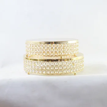 

Simple Modern Metal Crystal Cake Stand European Platform Wedding Round Cake Tray for Tabletop Tools Wedding