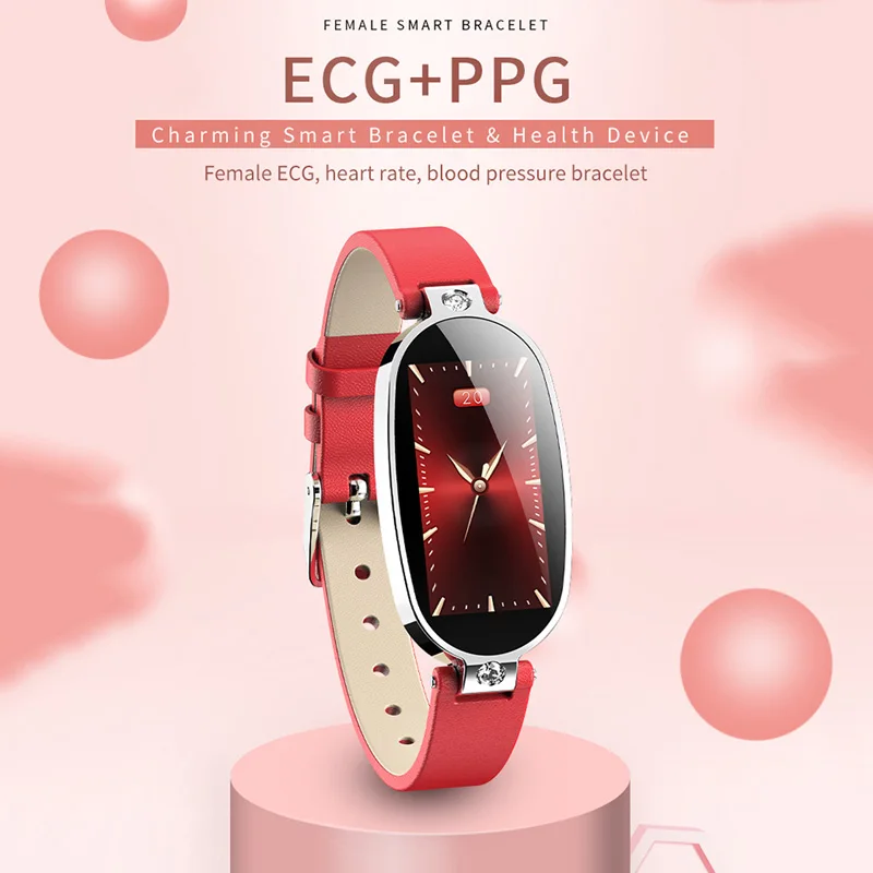 B79 PPG+ ECG женские смарт-Браслет фитнес-трекер часы кровяное давление мониторинг сердечного ритма водонепроницаемый Smartband
