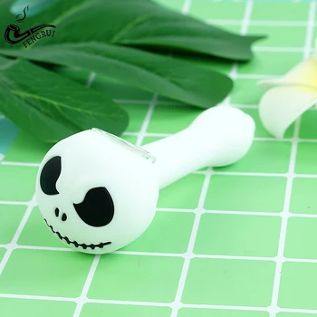 Creative Halloween 1pcs Silicone Smoking Pipe with Glass Bowl Unbreakable Tobacco Hand Pipes for Smoking 2