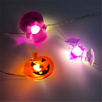 

Light Halloween Pumpkin Skull Bat LED String Light Halloween Indoor Outdoor Lights Crazy Halloween Party Decoration