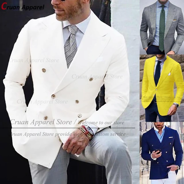 Men's Suit Jacket Navy Long Sleeve Tailored Collar Double Breasted Slim Fit  Casual Business Jacket for Woman Wedding Jacket 2022 - AliExpress