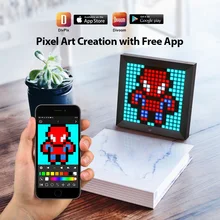 Divoom Pixoo fotografia cyfrowa ramka budzik z Pixel Art programowalny wyświetlacz LED, neonowy znak świetlny wystrój, noworoczny prezent 2021