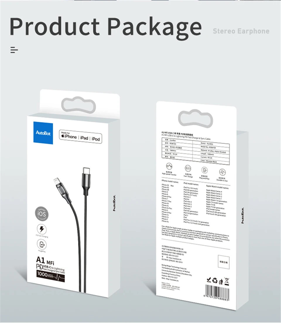Rock MFI Сертифицированный usb-кабель type c для зарядки lightning для iPhone xs max xr 8 7 6 plus 5 apple ipad pro быстрое зарядное устройство pd кабель