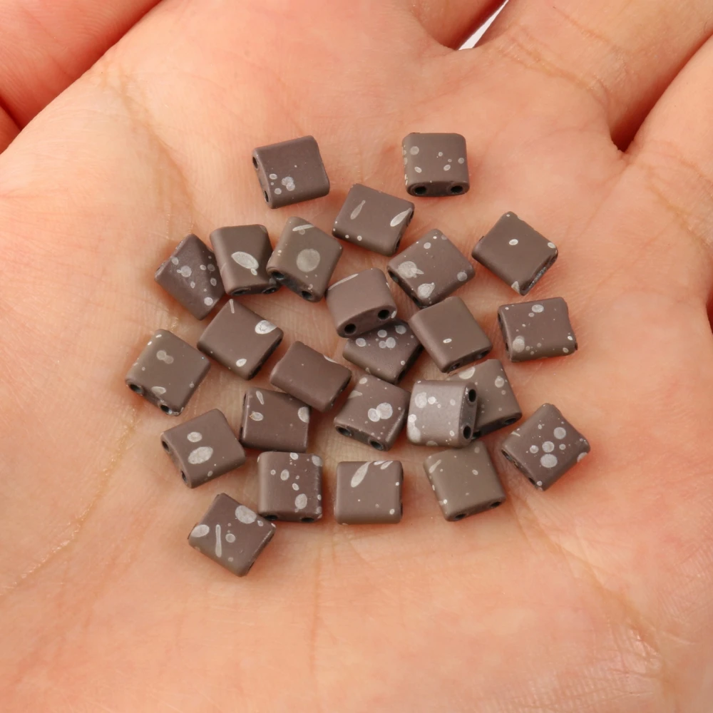 Natural Matte Hematite Stone Two-Hole Spacer Beads