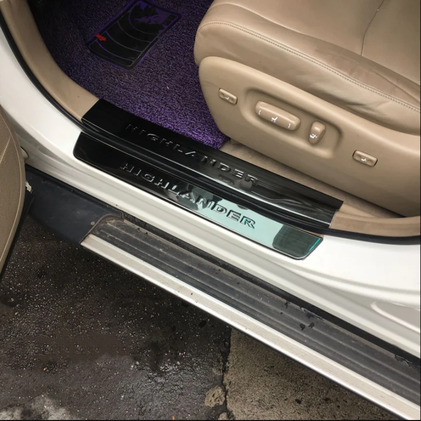 Нержавеющая сталь порог Накладка Добро пожаловать защита педали для Toyota highlander 2009- автомобильные аксессуары